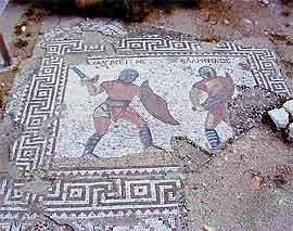 Мозаика из Гладиаторского дома, античный город Курион, остов Кипр. Город погиб в IV веке от сильнейшего землетрясения. Фото из частной коллекции
