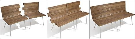 Скамья Splinter от канадского дизайнера Мэттью Крёкера — это и не скамья вовсе, а два кресла-близнеца